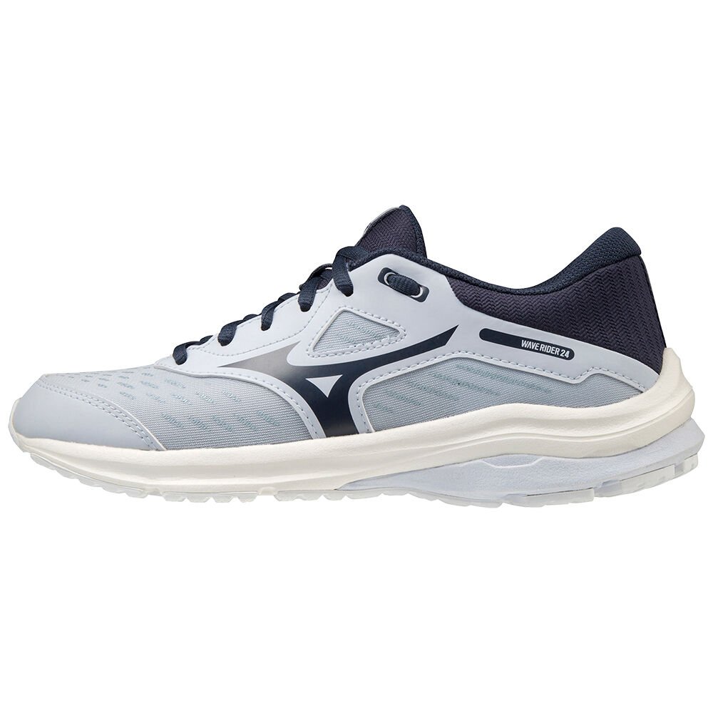 Mizuno Wave Rider 24 - Bayan Koşu Ayakkabısı - Indigo/Beyaz Türkiye (KATFRZ-086)